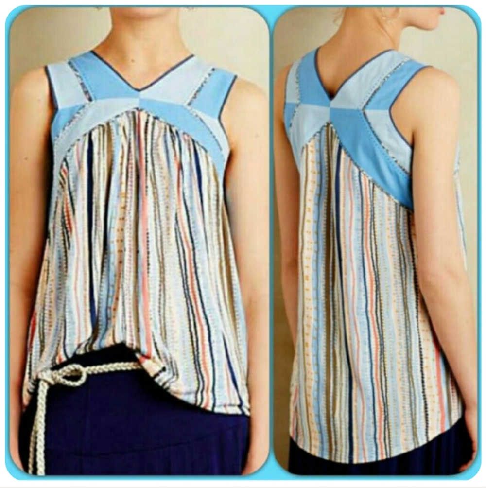 NWT Anthropologie Criss Cross Trapeze Flowy Tank Top